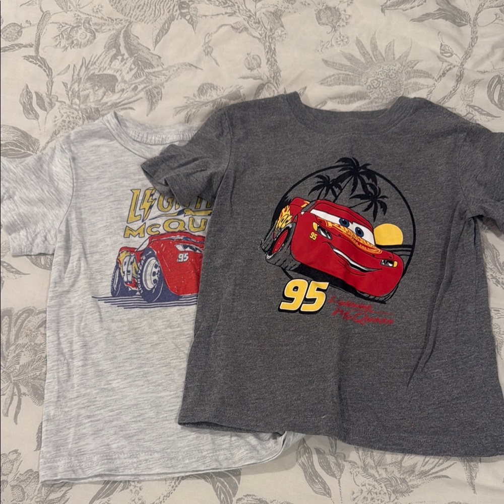 Disney Cars Kids T-Shirt Set - Gray and White